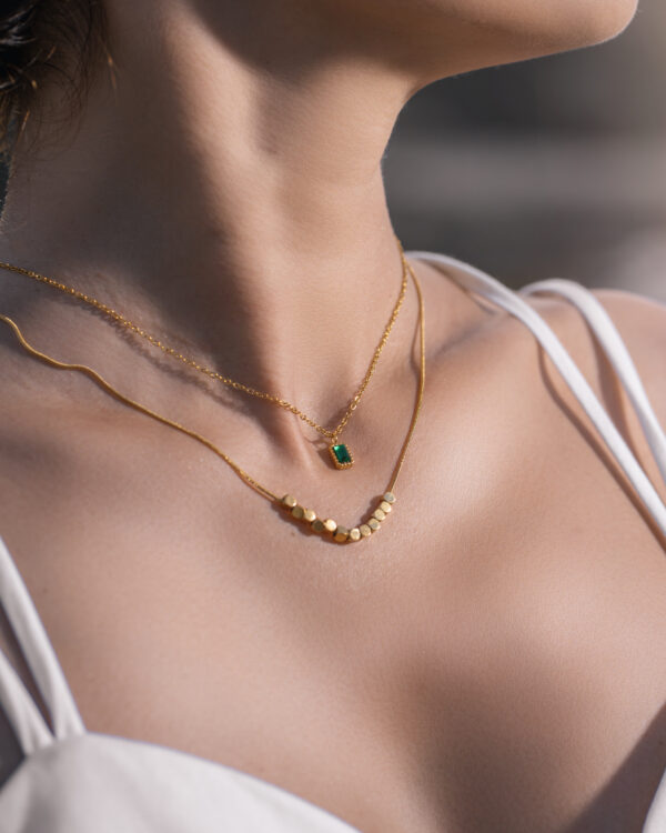 Double Layered Green Necklace